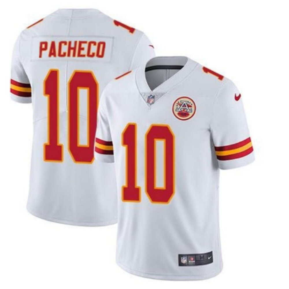 ISIAH PACHECO 10 - KANSAS CITY CHIEFS WHITE STITCHED FOOTBALL JERSEY